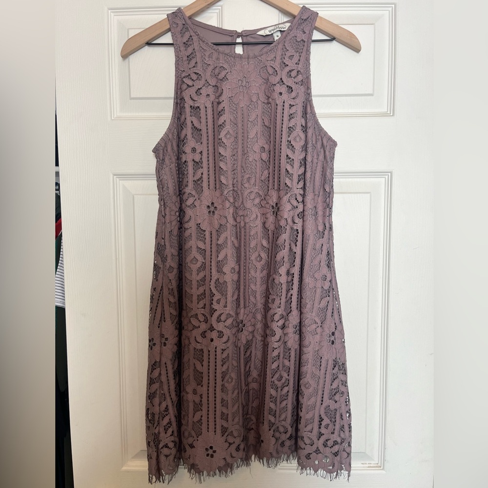 High Neck Mauve Dress